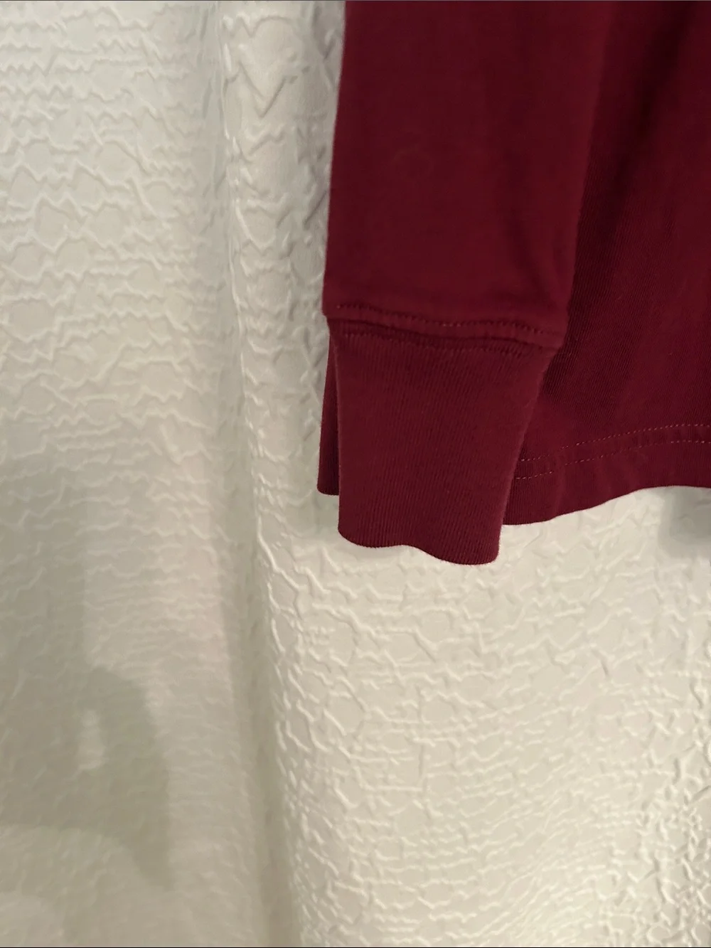 Lands' End Men's Long-Sleeve Crewneck Shirt - Wine Red